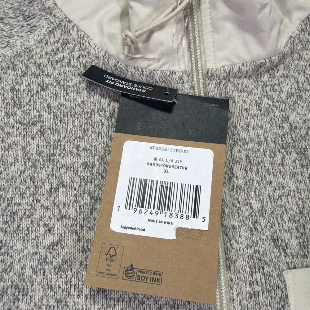 Men's The North Face Leo Gordon Lyon 1/4 Zip Jacket Sandstone Heather NWT - XL